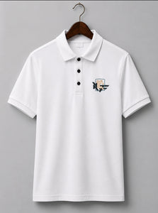 White Polo With Black Trouser