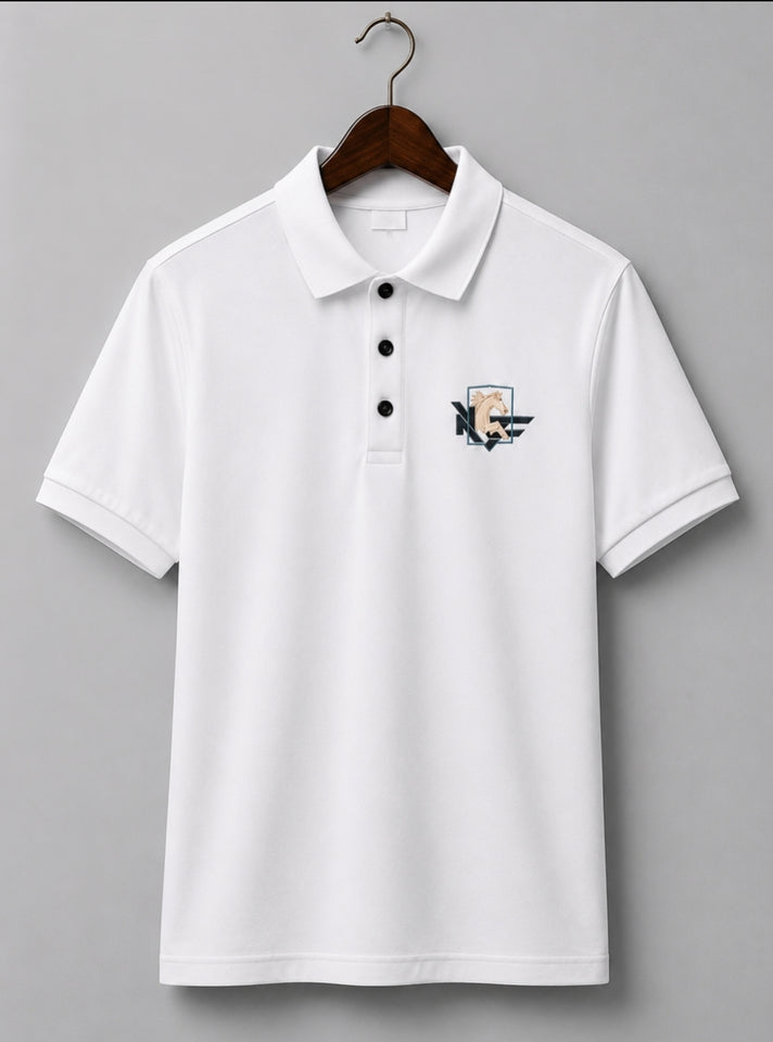 Prime White Monogram Polo